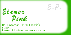 elemer pink business card